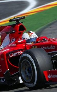 epa04893048 German Formula One driver Sebastian Vettel of Scuderia Ferrari in action during the qualifying session at the Spa-Francorchamps race track near Francorchamps, Belgium, 22 August 2015. The 2015 Belgium Formula One Grand Prix will take place on 23 August.  EPA/VALDRIN XHEMAJ