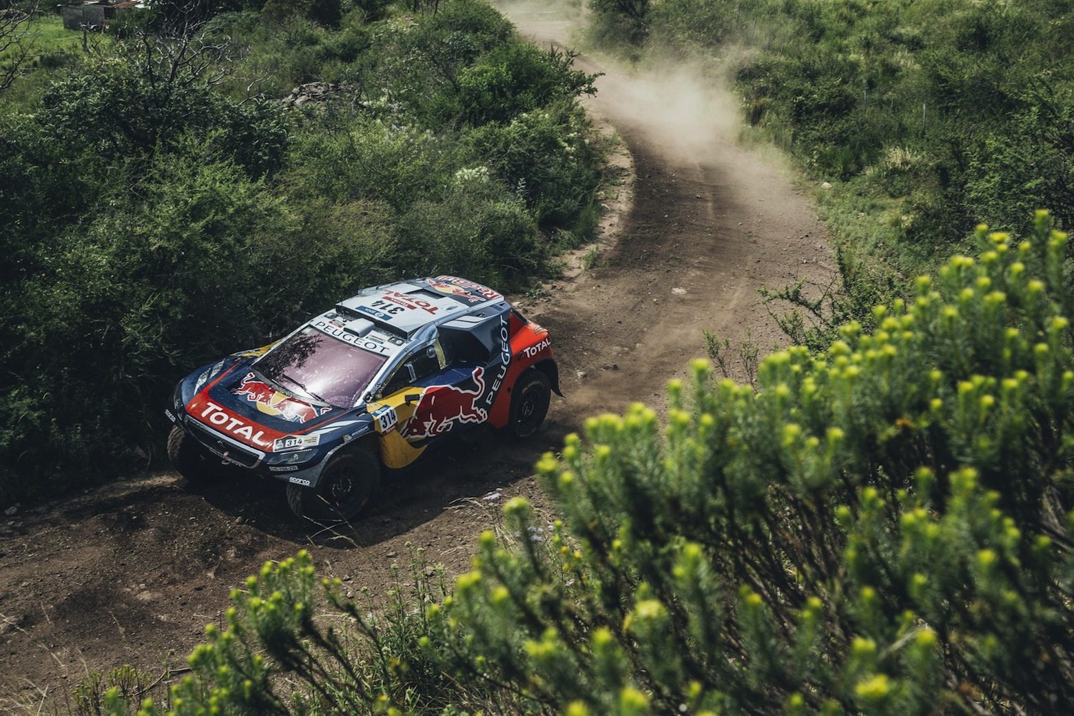 Sebastien Loeb (FRA) from Team Peugeot Total performs during stage 2 of Rally Dakar 2016 from Villa Carlos Paz to Termas de Rio Hondo, Argentina on January 4, 2016. // Flavien Duhamel/Red Bull Content Pool // P-20160104-00165 // Usage for editorial use only // Please go to www.redbullcontentpool.com for further information. //