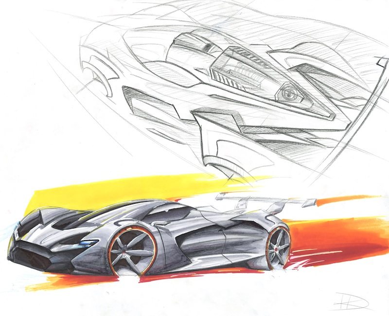 The second-place winning sketch for the FCA US Drive for Design