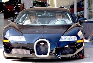 16207, BEVERLY HILLS, CALIFORNIA - Saturday June 30 2007. **EXCLUSIVE** "Rocky" and "Rambo" star Sylvester Stallone takes his wife, Jennifer Flavin, for a test drive in a Bugatti Veyron around the streets of Beverly Hills. As the actor returned the feisty supercar to the dealership, he was seen wistfully running his hand over the car's sleek curves. The Bugatti Veyron is said to be the fastest and most expensive street-legal production car in the world. Retailing for a cool $1.6 million, the vehicle can reach speeds of over 250 mph, can go from 0-62 in an amazing 2.5 seconds and boasts 1001 horsepower. It is named after the French racing driver Pierre Veyron, who won the Le Mans 24-hour race in 1939 whilst racing for the original Bugatti firm. Photograph: Andrew Shawaf, © PacificCoastNews.com. ***FEE MUST BE AGREED PRIOR TO USAGE*** UK OFFICE: +44 131 225 3333/3322 US OFFICE: 1 310 261 9676