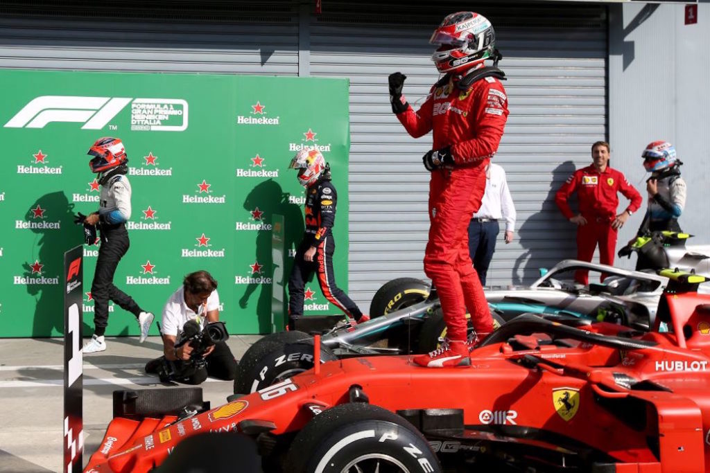 Charles Leclerc su Ferrari, trionfo a Monza 2019