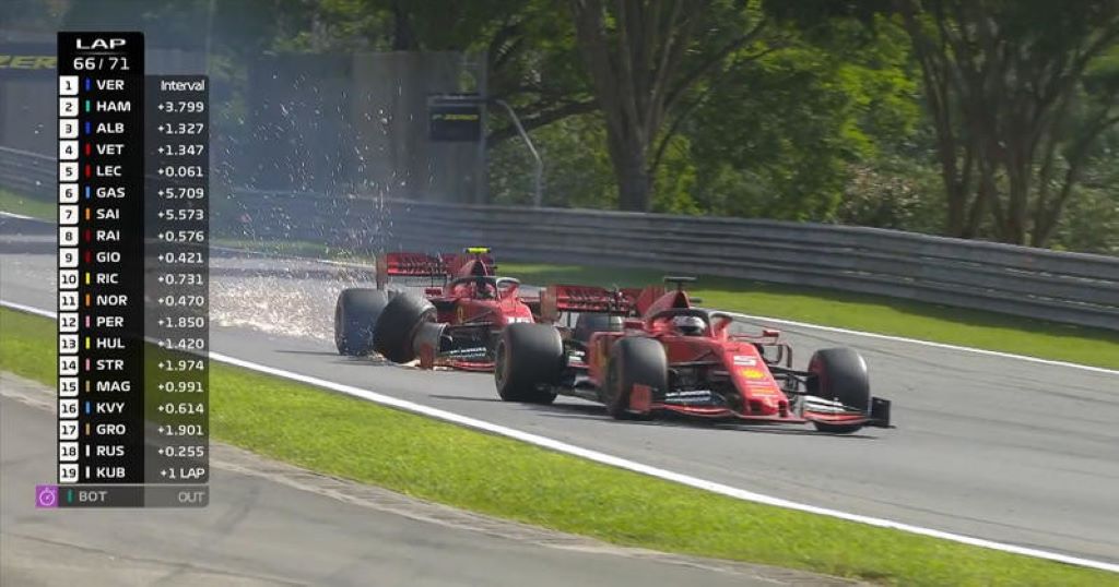 Scontro tra le Ferrari, GP Brasile Formula 1 2019, Interlagos