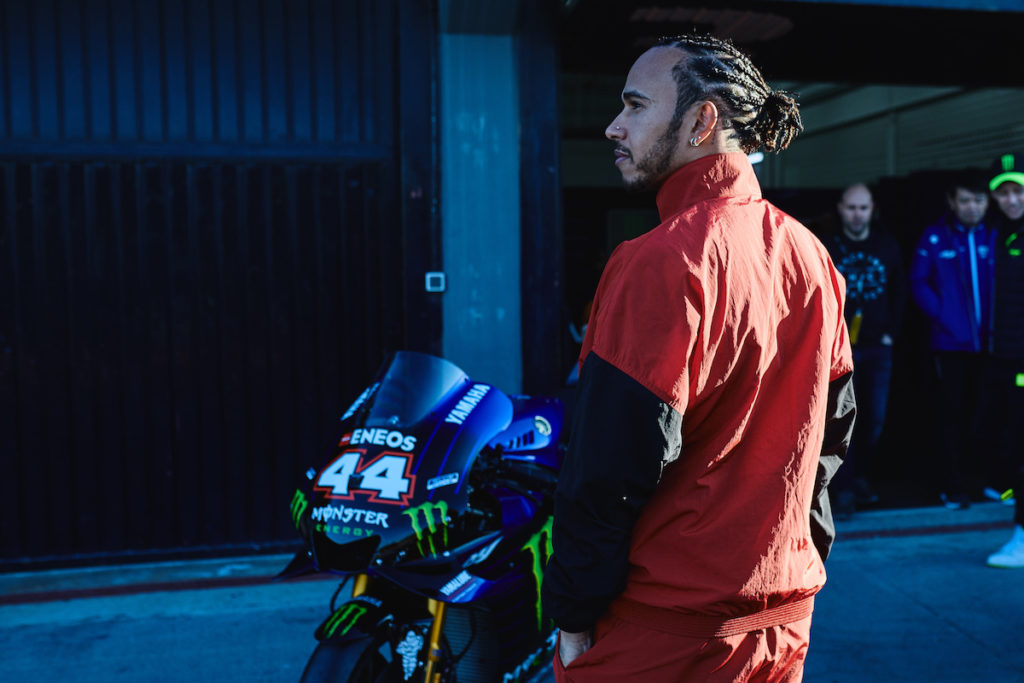 Lewis Hamilton and Valentino Rossi swapped their respective machinery