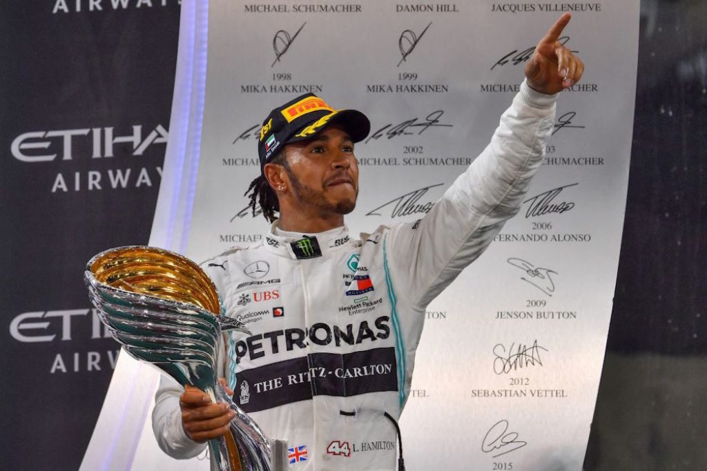 Lewis Hamilton, podio Yas Marina 2019