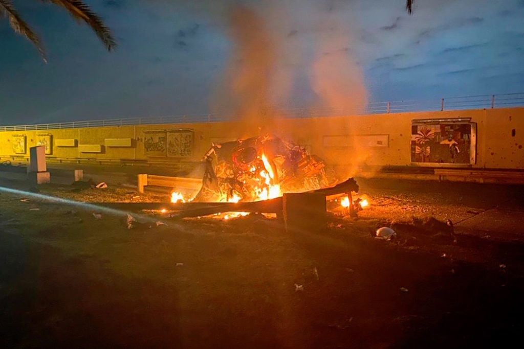 Aeroporto di Baghdad, Iraq, dopo attacco USA, dec. 2019