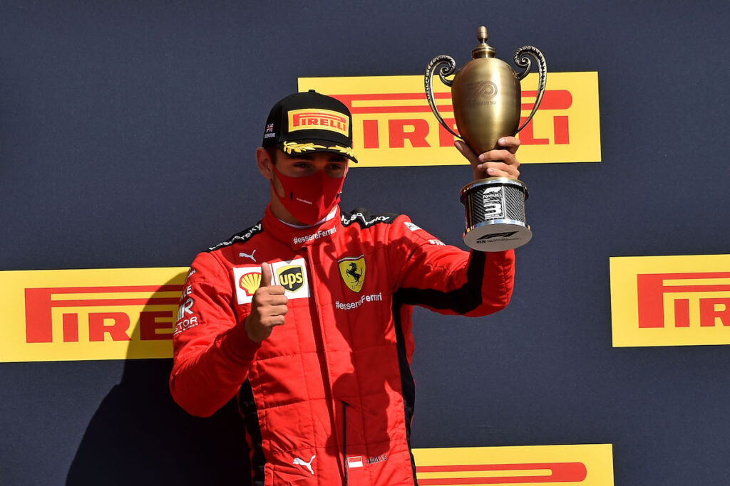 Leclerc, Ferrari, podio GP F1 Gran Bretagna 2020