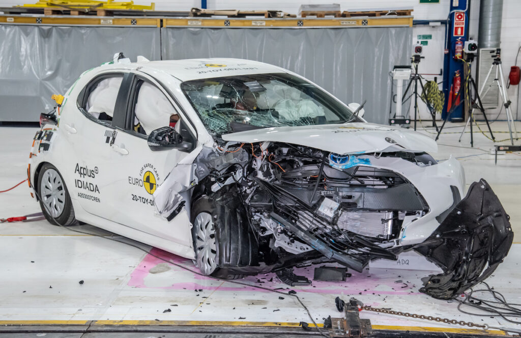 Toyota Yaris crash test EuroNCAP su protocolli sicurezza 2020