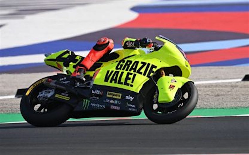 Sky VR46 a Misano con una livrea dedicata a Valentino Rossi