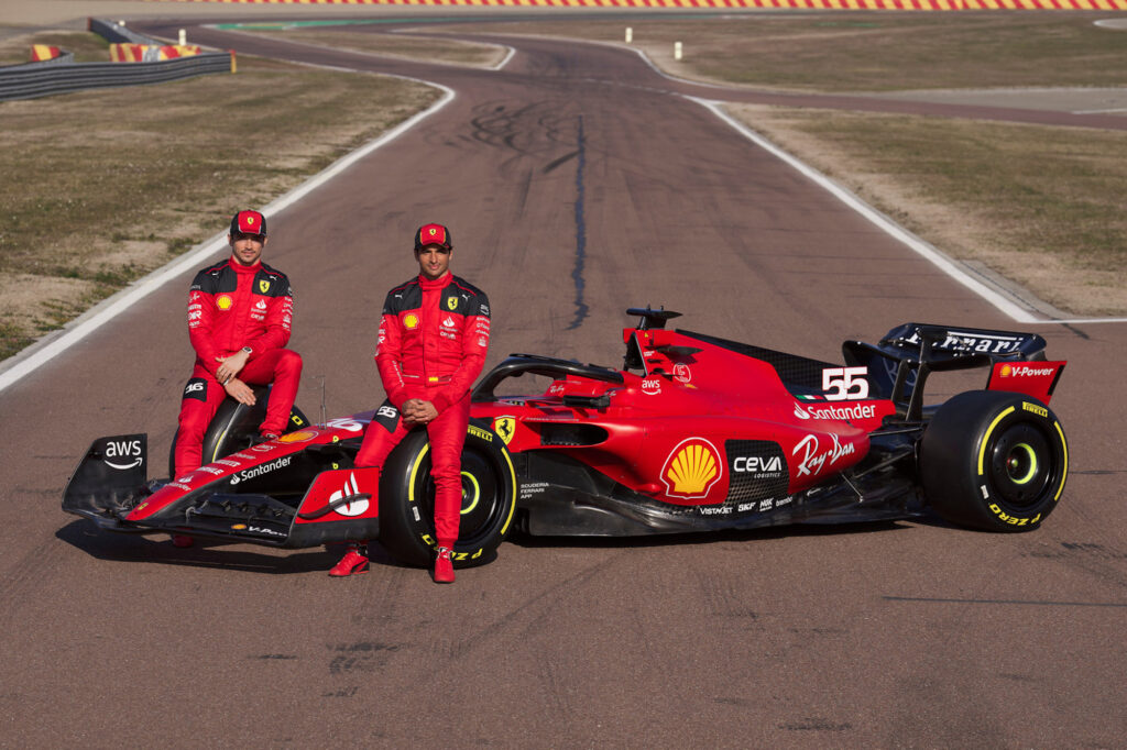 La Ferrari SF-23, monoposto della Casa di Maranello per la stagione di Formula 1 che prenderà il via il 5 marzo con il Gran Premio del Bahrain