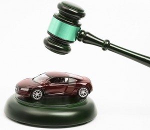 Gavel on car